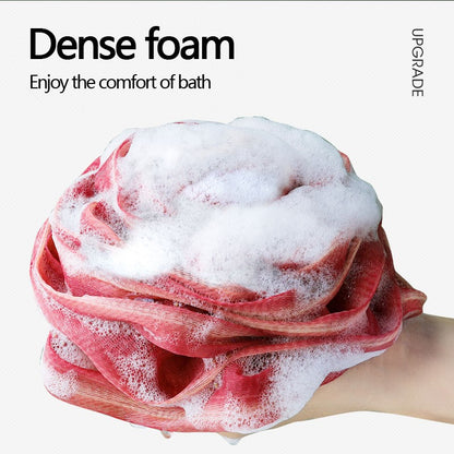 Elastic Mesh Lanyard Design, Body Cleaner Exfoliating Bath Flower, Nylon Cleaning Brush Bath Puff Body Cleaning