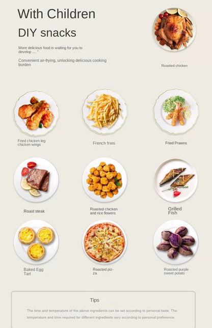 Flip-free air fryer double-layer fryer household large-capacity electric fryer fully automatic French fries machine