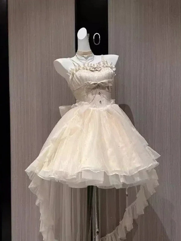 Gothic Y2k Sling Dress Women Harajuku Retro Tulle Ruffles Trim Christmas Party Outfit Grunge Aesthetic Sleeveless Elegant Wear