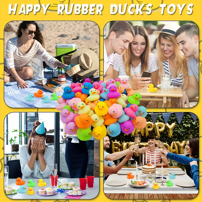 12/24 Colorful Rubber Ducks Bath and Shower Summer Beach Birthday Party Pool Party Decorations Gifts Stocking Stuffers