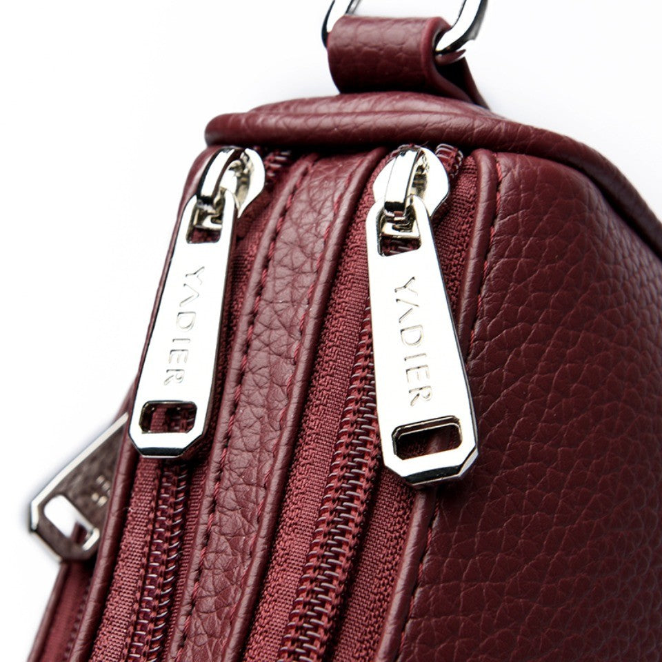 Genuine Brand Top Quality Soft Pu Leather Shoulder Crossbody Bags for Women 2026 Designer Handbag 2 Layers Hand Messenger Bag