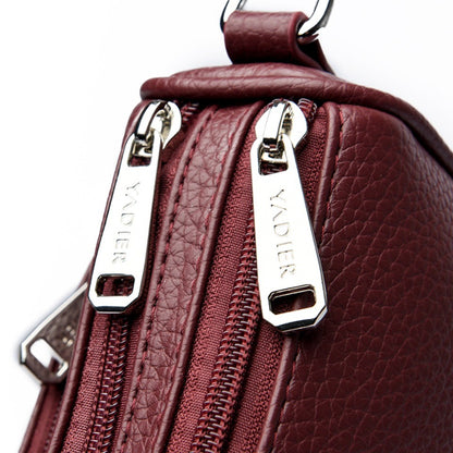 Genuine Brand Top Quality Soft Pu Leather Shoulder Crossbody Bags for Women 2026 Designer Handbag 2 Layers Hand Messenger Bag