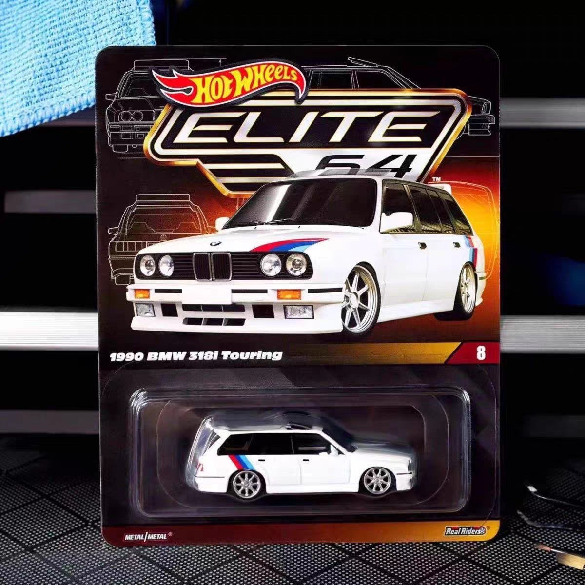 New In Stock Hot Wheels Model Car Elite 64 1990 Bmw 318i Touring Room Ornament Collectible Model Christmas New Year Gifts