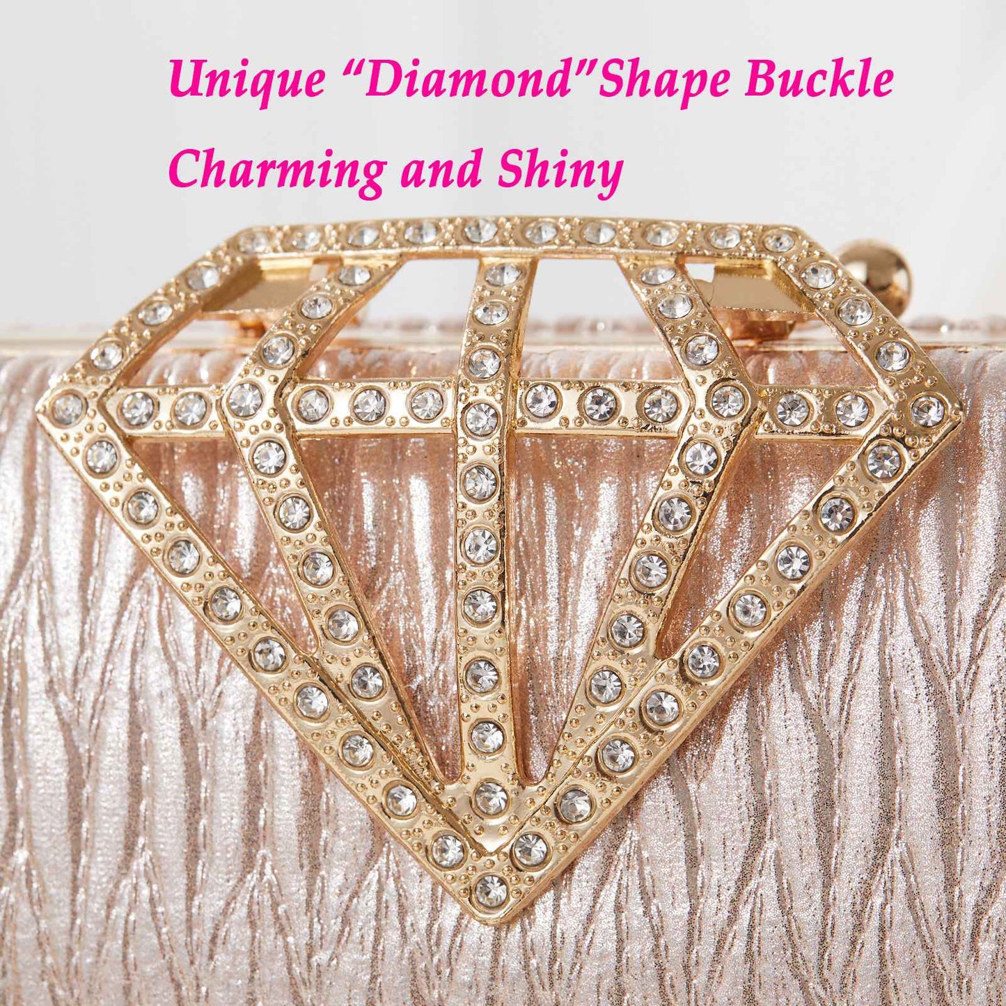 Luxury Evening Clutch Bag for Women With Pearl Decor Diamond Buckle Formal Wedding Handbag Clutch Purse With Chain Dinner Bag