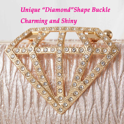 Luxury Evening Clutch Bag for Women With Pearl Decor Diamond Buckle Formal Wedding Handbag Clutch Purse With Chain Dinner Bag