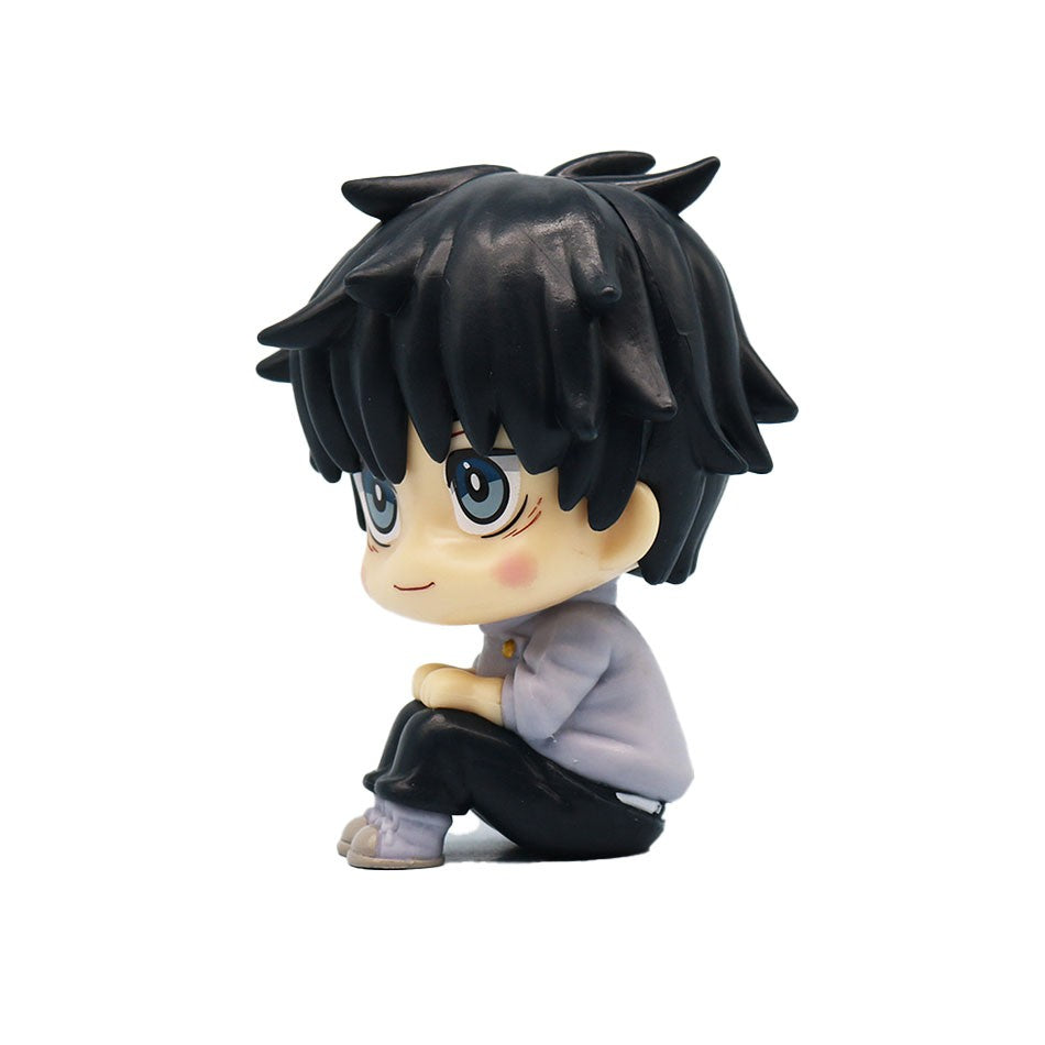 Novo conjunto de 5 peças Jujutsu Kaisen Cute Yuji Itadori Gojo Satoru Q Ver. Bonecos de Ação de PVC Figuras de Anime Modelo Brinquedos Coleção Boneca Presente