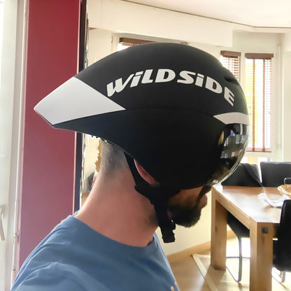 Capacete de Ciclismo de Estrada Wildside Aero TT Capacete de Segurança para Bicicleta de Triathlon Ultraleve com Óculos Acessórios para Bicicleta