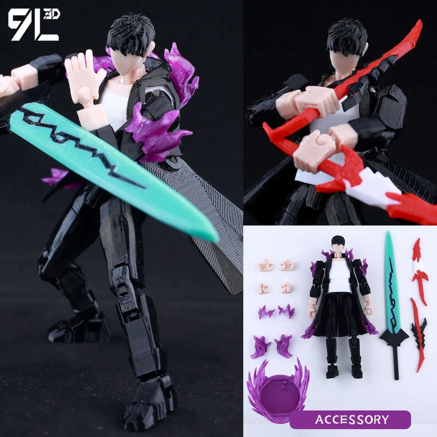 9L3D Lucky13 Titan 13 Ichigo Kurosaki Anime Action Figure Dummy 13 Espada Posável Máscara Oca Modelo Decoração Surpresa de Aniversário