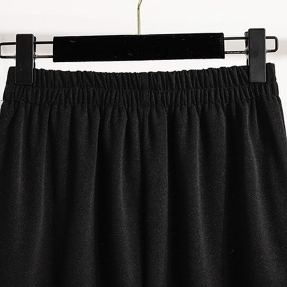 Autumn Winter Mid-Length A-Line Skirt 2025 Plus Size Elegant Asymmetrical Slit Skirts Women's High Waist Oversized Suit Skirts