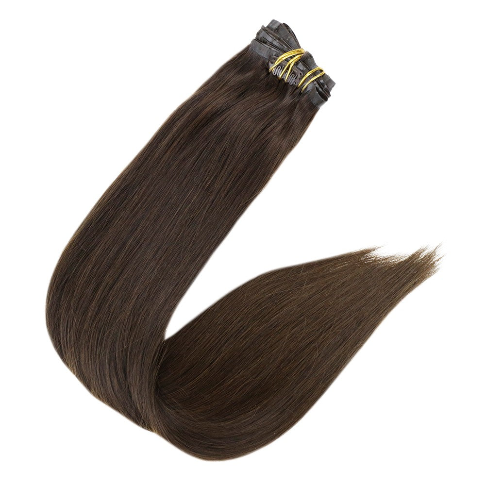 Full Shine PU Clip Hair Extensions Cabelo Humano Remy 100g Extensões Invisíveis Sem Costura de Cabelo Humano Clip-In Cor Balayage Loiro