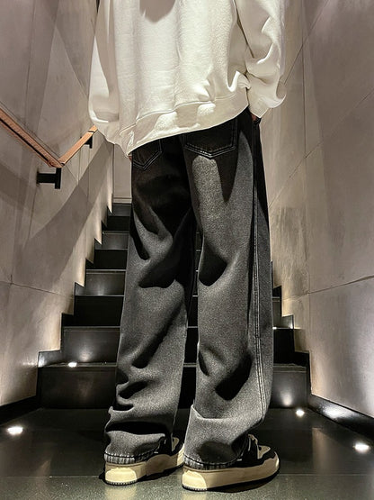 Men's Winter Jeans Fleece-Lined Brushed Thick Warm Denim Pants Korean Style Straight Fit Insulated Trousers Asians Size M-3XL