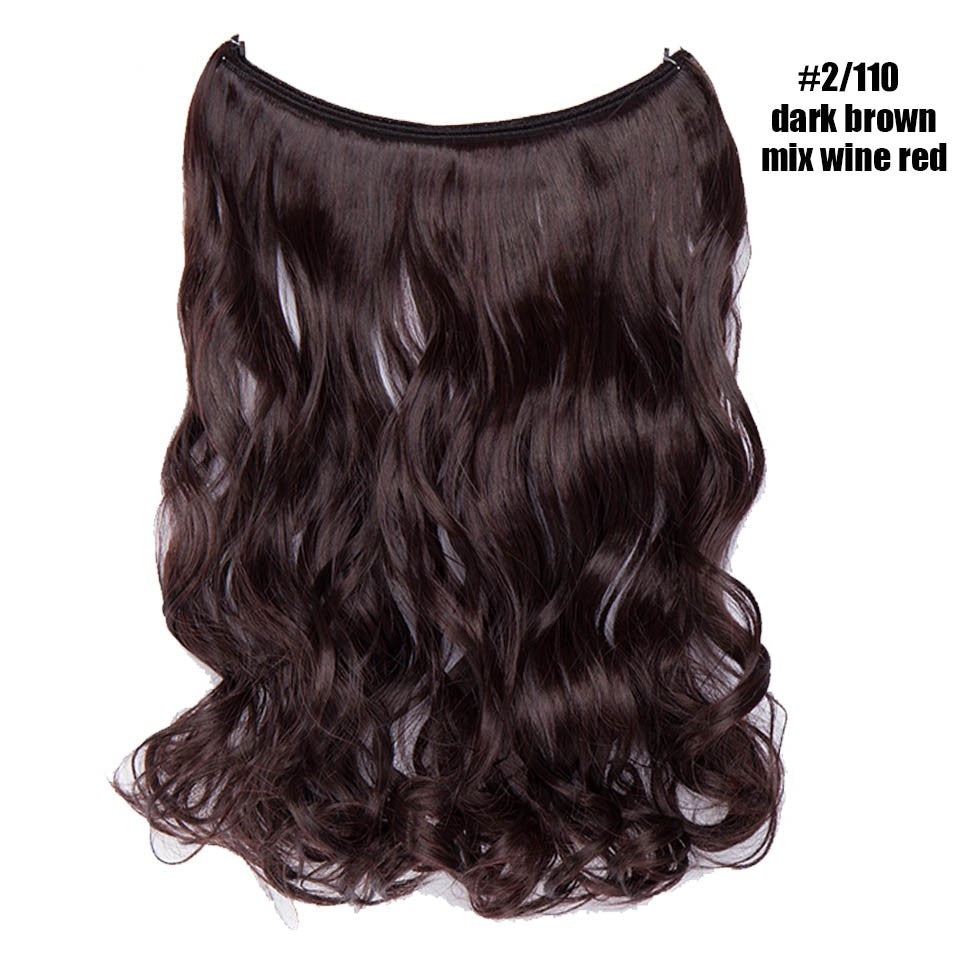 BENEHAIR Cabelo Sintético com Fio Invisível Sem Clipes Extensões de Cabelo Linha Secreta de Pesca Apliques de Cabelo Falso Para Mulheres
