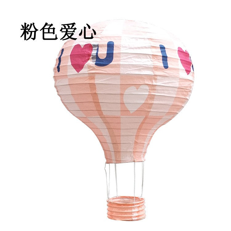 1pc Ceremony Holiday Party Folding Paper Lantern Hot Air Balloon Shape 30/40cm Pink Blue For Kids Baptism Birthday Wedding Decor