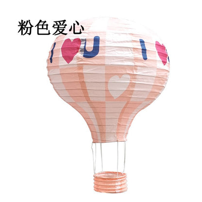 1pc Ceremony Holiday Party Folding Paper Lantern Hot Air Balloon Shape 30/40cm Pink Blue For Kids Baptism Birthday Wedding Decor