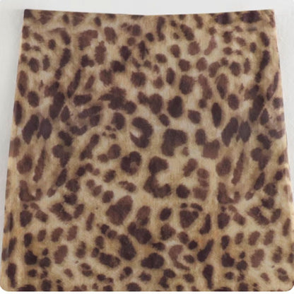 Women Leopard Tulle Midi Skirt 2024 Summer Fashion High Waist Elasticated Waistb