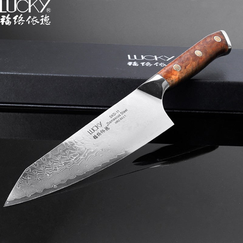 Japanese SKD-11 Damascus Steel Multifunctional Gyuto Chef Kiritsuke Knife With Wood Handle Super Sharp Long Lasting