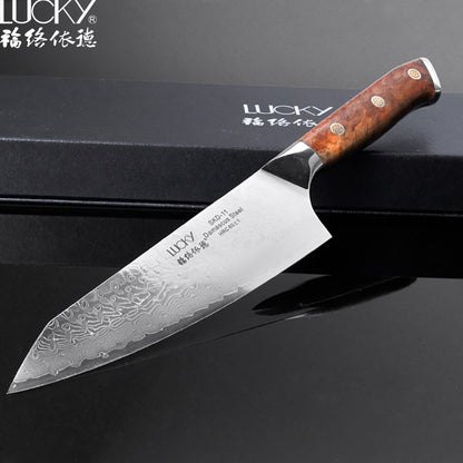 Japanese SKD-11 Damascus Steel Multifunctional Gyuto Chef Kiritsuke Knife With Wood Handle Super Sharp Long Lasting