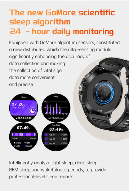 LIGE Novo Smartwatch Masculino com Bateria de 1100mAh para Esportes ao Ar Livre, Lanterna LED, Bússola, Chamada Bluetooth