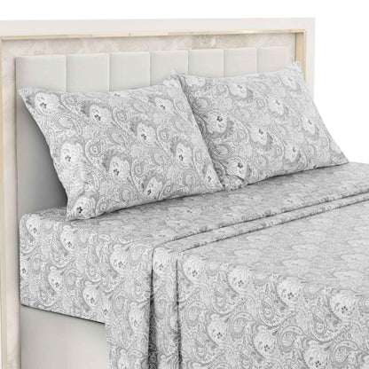 Lux Decor 4-Piece Paisley Bed Sheet Set – Soft Brushed Microfiber Sheets with 16" Deep Pockets – Wrinkle-Resistant Bedding