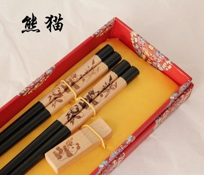 Hashis de madeira 2 pares com descanso características chinesas China Affairs apresenta melhor presente pauzinhos lembrança