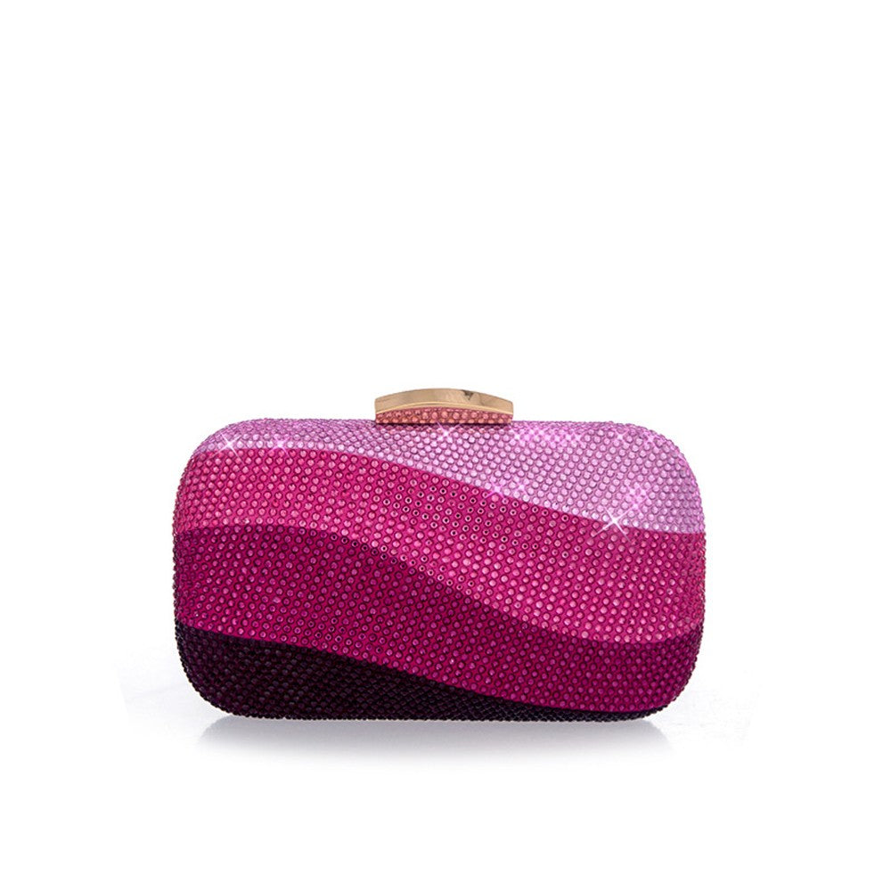 Colorful Rainbow Colors Diamond Evening Purse Wedding Party Crystal Clutch Wallet Bag Banquet Gala Dinner Female Handbag