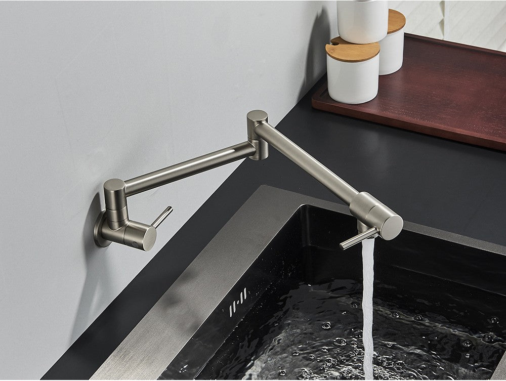 Brushed Gold Rotated Kitchen Sink Faucet Cold Water Tap Brass Basin Sink Swivel Faucets Wall Mounted Faucet