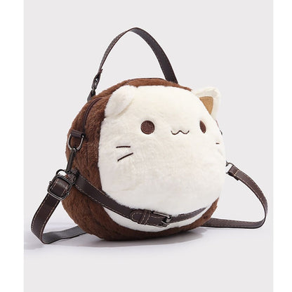 Fashion Furry Plush Kitten Handbag High Appearance Level Soft Cat Clutch Bag Adorable Crossbody Bag Girl's Gift
