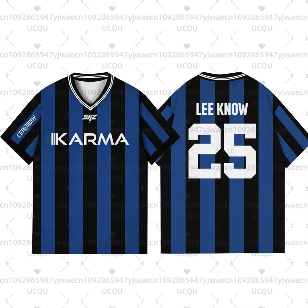 Kpop Stay Karma Album Fans TShirts Felix Bangchan Hyunjin Streetwear Loose Sport Oversize  Short Sleeve T-Shirt For Women Men