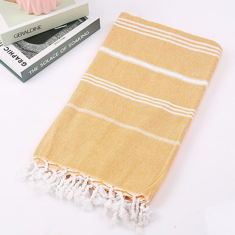 100X180cm oversized tassel Turkish cotton towel, blanket, suitable for bathing, beach,swimming pool, SPA, gym Striped bath towel
