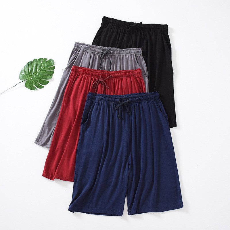Modal Men's Pajama Pants Men Summer Thin Five-point Home Shorts Loose Casual Large Size Home Pajamas Beach Pants Sleep Wear Men