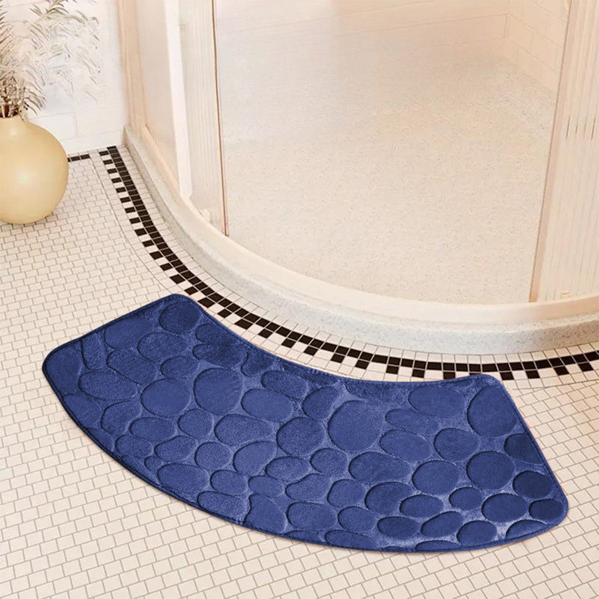Tapete de banheiro curvo espessado para chuveiro, tapete absorvente para porta, tapete antiderrapante para vaso sanitário, tapete de entrada resistente à sujeira