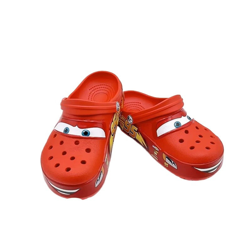 Sandália Pantufa Casual Infantil Mcqueens Pixar Cartoon Sólida Impermeável Respirável Eva Adulto de Alta Qualidade com Tiras no Tornozelo para Presente