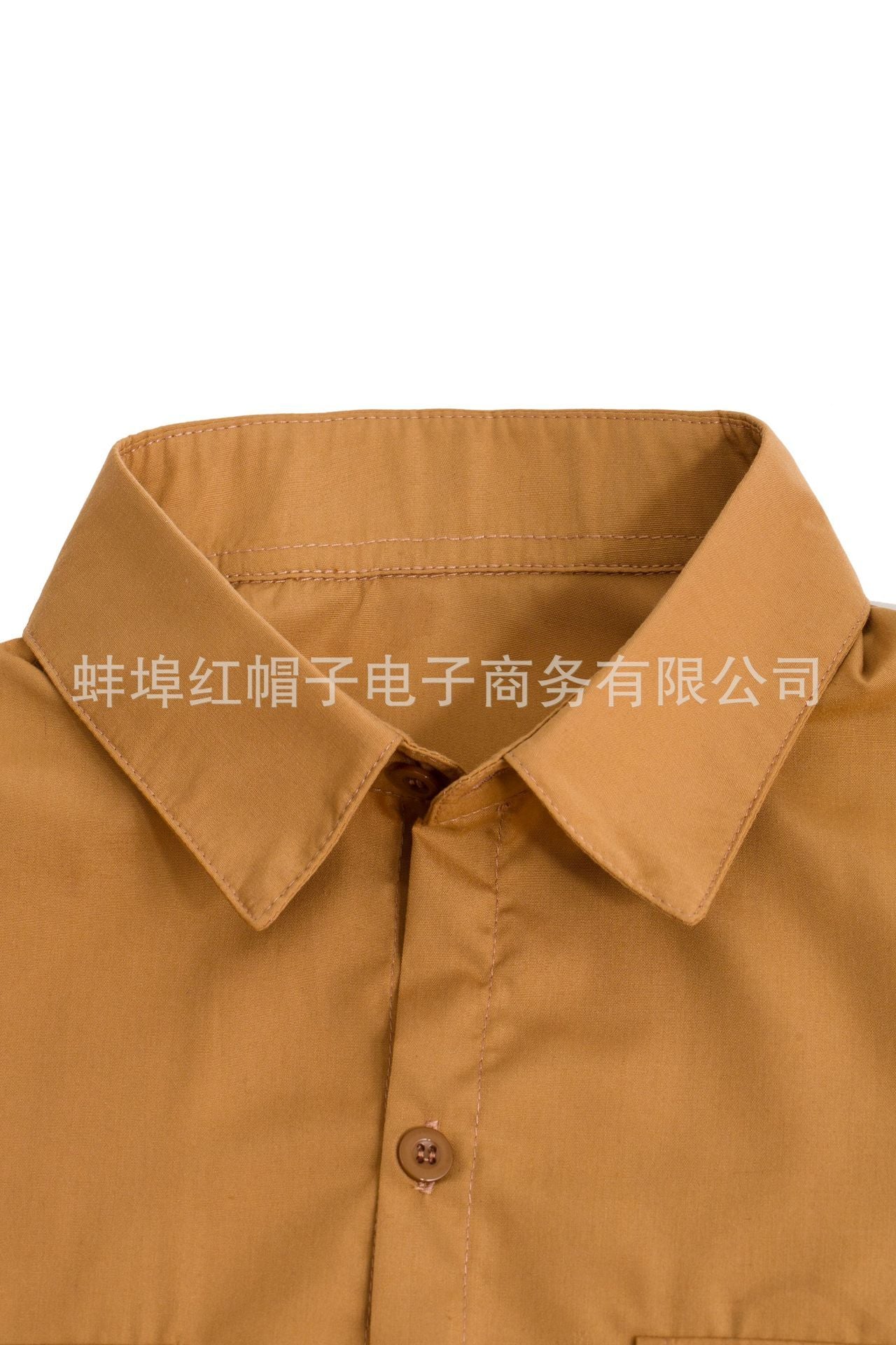 New 2025 Men's Summer Short Sleeve Solid Safari Shirt Loose Casual Cargo Shirt Double Pocket Lapel Button-up Men Work Shirt Tops
