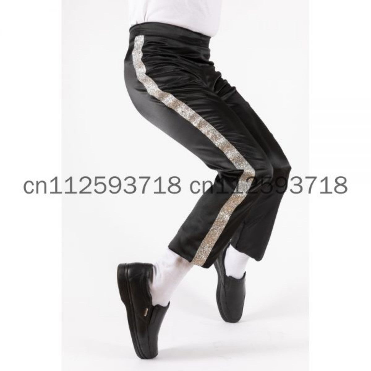 Michael Jackson Black Billie Jean Entertainers Straight Silver Trousers Pants Halloween