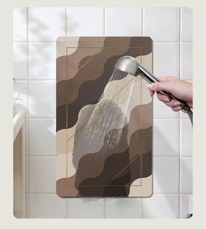 Diatomaceous Earth Bath Mat Fast Drying Absorbent Non Slip Floor Mat for Bathroom Toilet Easy Clean Home Decor Puzzle Design