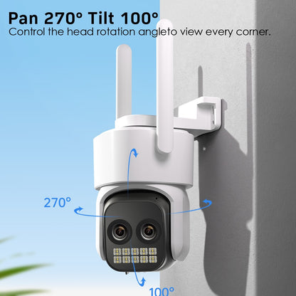 BESDER 8MP 4K10x Hybrid Zoom Dual Lens PTZ IP Camera 3.6+12mm WiFi Human Detection 4MP Audio Security Video Surveillance O-KAM