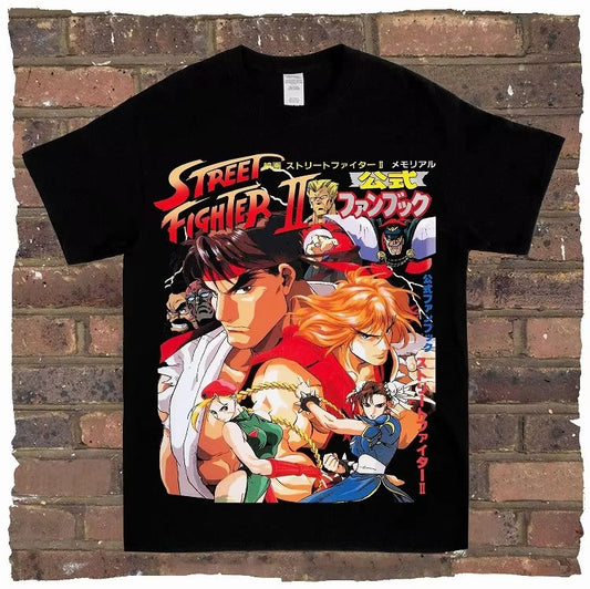 Game Spring Street Fighter, Rock and Rap, Loose High Street, High-quality Men's T-shirts, Women's T-shirts, Couple Styles