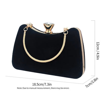 Luxury Black Satin Evening Clutch Bag High-Quality Flannel Small Handbag Elegant Dinner Party Crossbody Wallet for Women