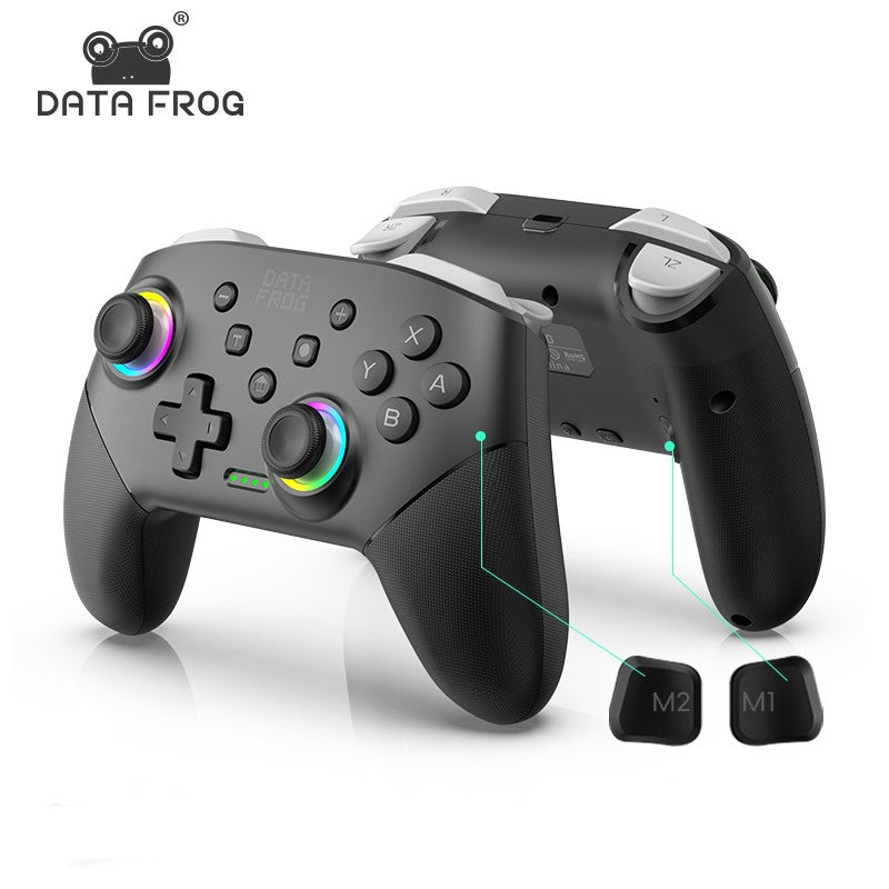 Data Frog Wireless Controller For Switch OLED/LITE/PC Console Pro Gamepad with Programmable Turbo Function RGB Light
