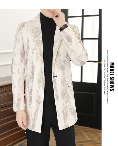 Men's woolen overcoat, mid-length, regular Korean style fashionable and trendy woolen coat jacket for autumn and winter