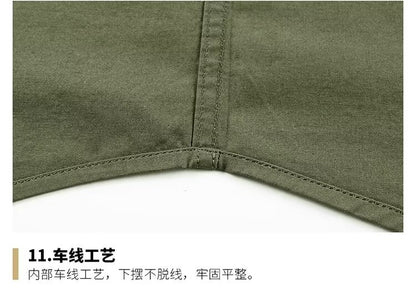 New Summer Men's Short Shirt Korean Casual Oversized Navy Blue Cargo Shirt Classic Retro Men Clothing Outdoor Sports Durable Top