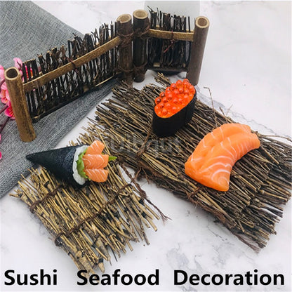 Japanese Korean fence plate Cuisine Sushi Boats Bamboo Creative Exquisite Sushi Tools Vintage bamboo sushi dish bamboo fence