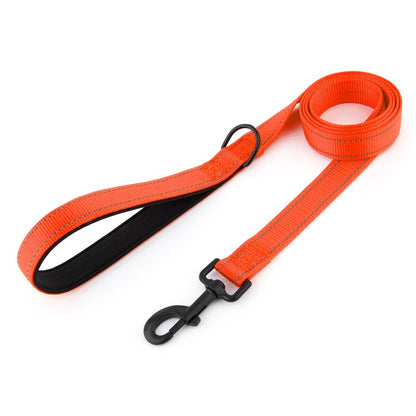 Coleira de cachorro Laeds Leashes, coleira de cachorro de nylon de seda reflexiva para cães grandes, médios e pequenos passearem, corda engrossada para passear com animais de estimação
