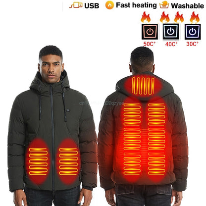 Heated Jackets Men's Women's Heating Jackets USB Electric Heating Jacket 13 Areas Heated Vest Thermal Clothing Coat Winter