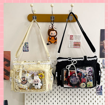 New Japanese Style Transparent Crossbody Bag Cute Candy Color Commuting Shoulder Bag for Girls Simple and Casual Texture Ita Bag