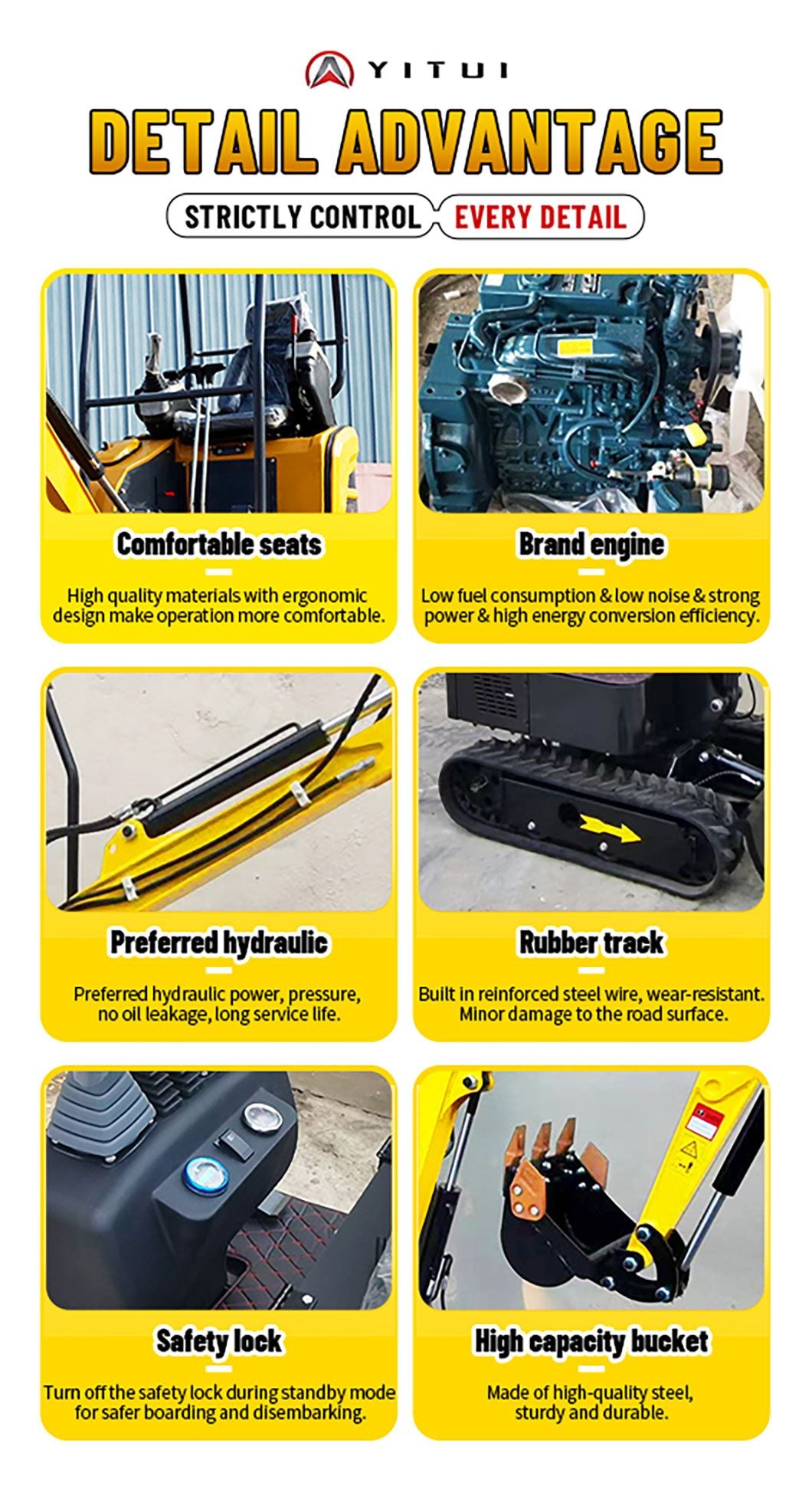 Melhor Preço Personalizado EPA/Euro 5 Mini Escavadeira 1.5 Toneladas Escavadeira Pequena Hidráulica com Rotação 360° Escavadeira Pequena Doméstica