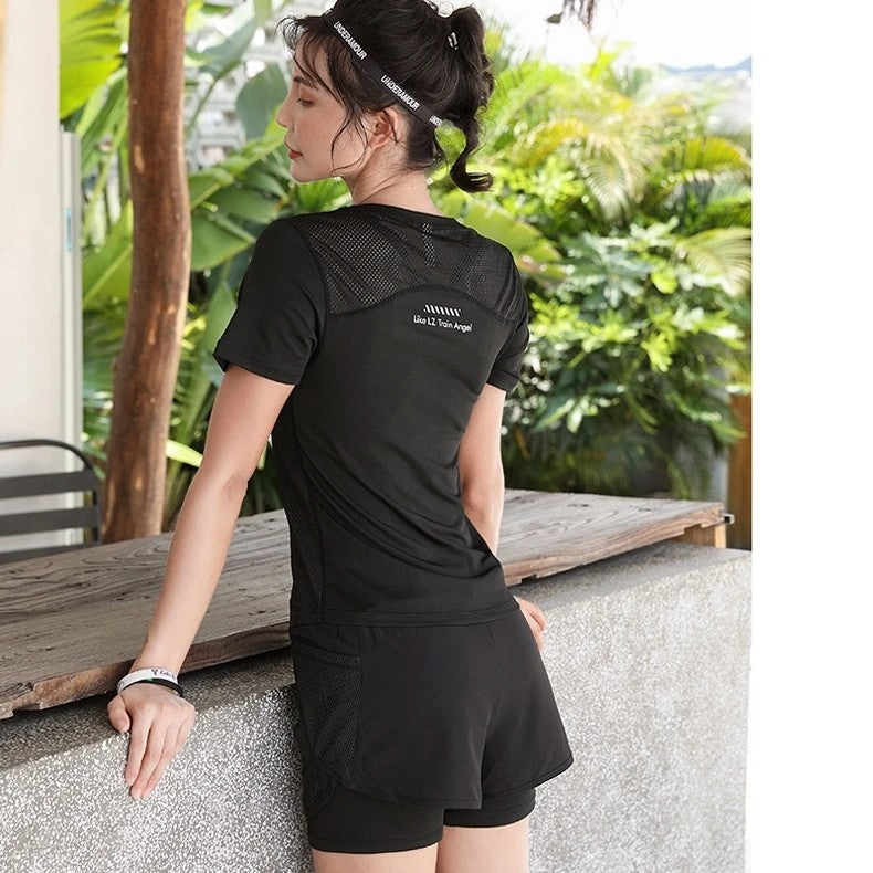 Summer sports shorts, women's loose casual anti-walking, light speed drying, high-waisted running, fitness, yoga, thin, breathab