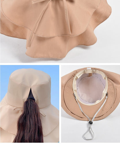 New Women's Summer Sun Hat With Neck Protector And Sunshade For Outdoor Cycling Trip Big-Brimmed Fisherman's Hat Hiking cap