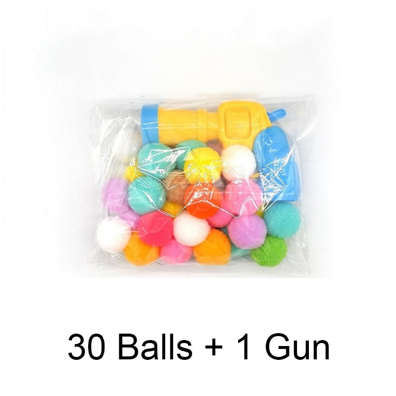 Bola de Pelúcia Atiradora de Gatos Aliviando a Depressão Brinquedo para Gatos Bola Silenciosa Mini Jogos de Armas Atiradoras de Bolas de Pelúcia Suprimentos para Animais de Estimação