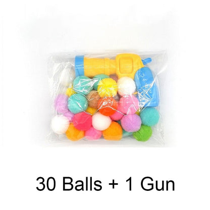 Bola de Pelúcia Atiradora de Gatos Aliviando a Depressão Brinquedo para Gatos Bola Silenciosa Mini Jogos de Armas Atiradoras de Bolas de Pelúcia Suprimentos para Animais de Estimação